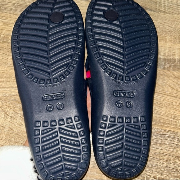 Crocs Iconic Flip Flops Navy Blue Sandals Size US 9 Women's NEW - Picture 5 of 5